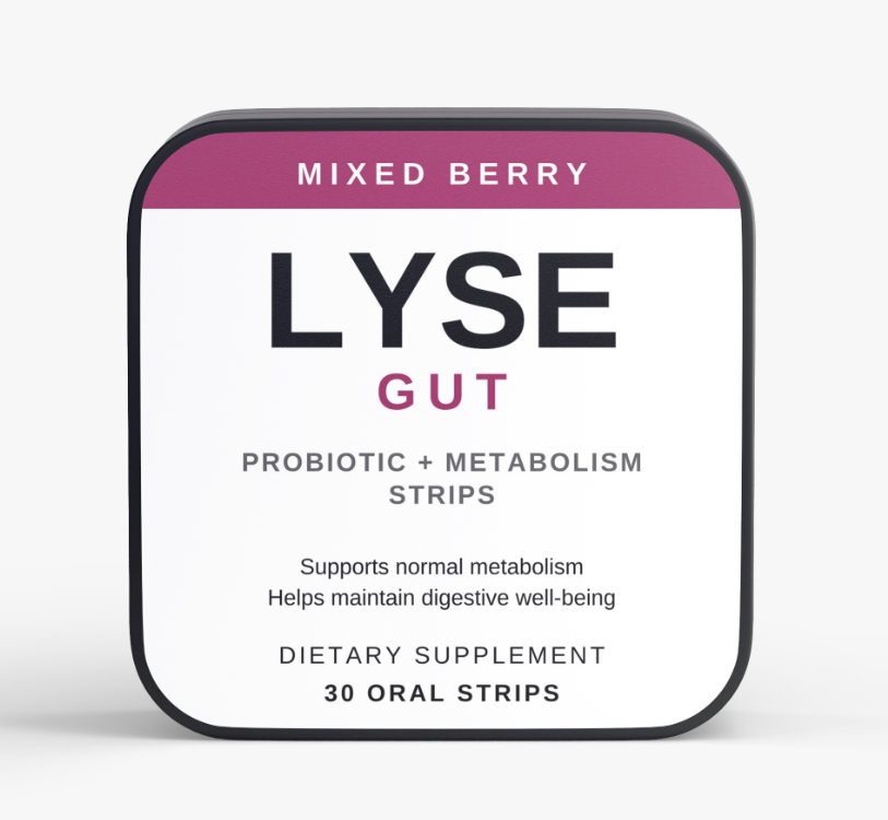 LYSE Gut probiotic oral dissolving strips - Mixed Berry - 30 strips